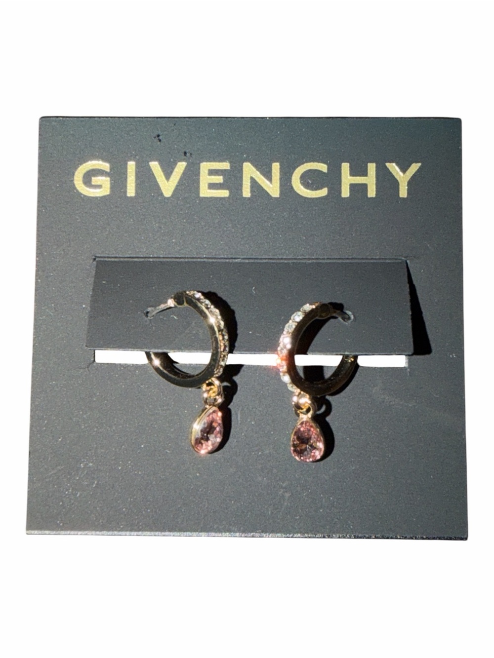 🎁 GIVEAWAY 🎁 Givenchy Pink Teardrop Crystal Huggie Drop Earrings - Luxury Edit